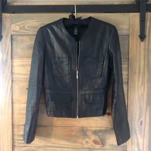 BCBG MAXAZRIA Black Leather Jacket